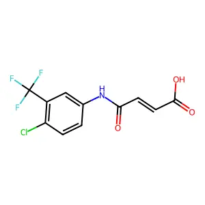 (E)-4-((4-chloro-3-(trifluoromethyl)phenyl)amino)-4-oxobut-2-enoic acid structure