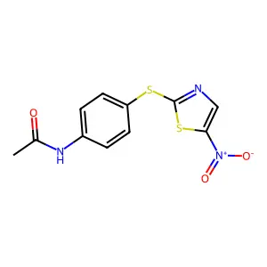 N-[4-[(5-nitro-1,3-thiazol-2-yl)sulfanyl]phenyl]acetamide structure