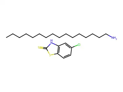 5-chloro-3H-1,3-benzothiazole-2-thione;hexadecan-1-amine structure