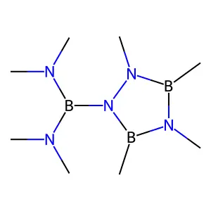 Boranediamine, N,N,N',N'-tetramethyl-1-(2,3,4,5-tetramethyl-1,2,4,3,5-triazadiborolidin-1-yl)- structure
