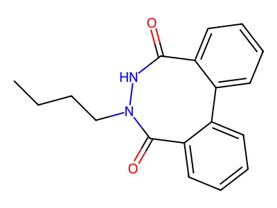 Dibenzo(d,f)(1,2)diazocine-5,8-dione, 6,7-dihydro-6-butyl- structure