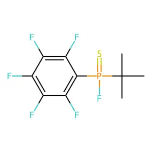 (1,1-Dimethylethyl)(pentafluorophenyl)fluorophosphine sulfide structure