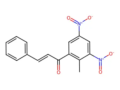 1-(2-methyl-3,5-dinitrophenyl)-3-phenylprop-2-en-1-one structure