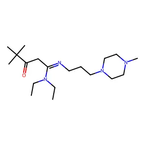 N,N-diethyl-4,4-dimethyl-N'-[3-(4-methylpiperazin-1-yl)propyl]-3-oxopentanimidamide structure