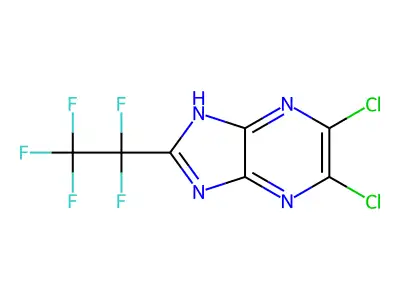 5,6-dichloro-2-(1,1,2,2,2-pentafluoroethyl)-1H-imidazo[4,5-b]pyrazine structure