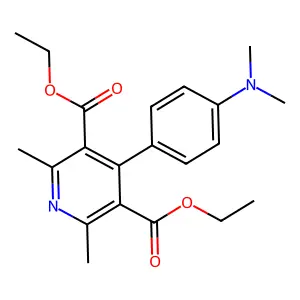 Diethyl 4-(4-(dimethylamino)phenyl)-2,6-dimethyl-3,5-pyridinedicarboxylate structure