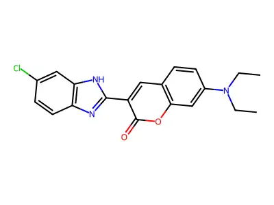 3-(5-chloro-1H-benzimidazol-2-yl)-7-(diethylamino)-2H-chromen-2-one structure