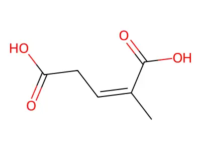 2-Methyl-2-pentenedioic acid structure