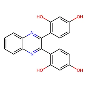 4,4'-(2,3-Quinoxalinediyl)DI(1,3-dihydroxybenzene) structure