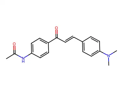 N-[4-[3-[4-(dimethylamino)phenyl]prop-2-enoyl]phenyl]acetamide structure