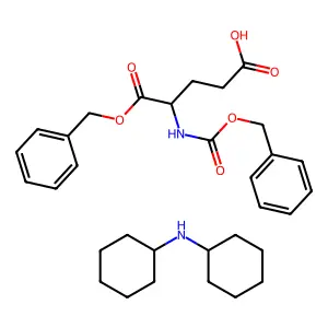 5-(Benzyloxy)-4-{[(benzyloxy)carbonyl]amino}-5-oxopentanoic acid--N-cyclohexylcyclohexanamine (1/1) structure