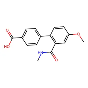 [1,1'-Biphenyl]-4-carboxylic acid, 4'-methoxy-2'-[(methylamino)carbonyl]- structure