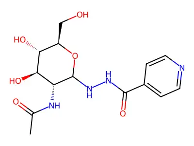 4-Pyridinecarboxylic acid, 2-(2-(acetylamino)-2-deoxy-D-glucopyranosyl)hydrazide structure