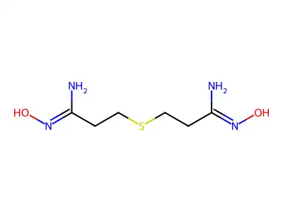 3-(3-amino-3-hydroxyiminopropyl)sulfanyl-N'-hydroxypropanimidamide structure