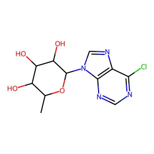 6-Chloro-9-(6-deoxyhexopyranosyl)-9H-purine structure