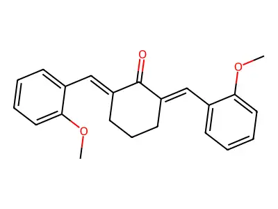 (2Z,6E)-2,6-bis(2-methoxybenzylidene)cyclohexanone structure