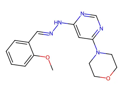 N-[(E)-(2-methoxyphenyl)methylideneamino]-6-morpholin-4-ylpyrimidin-4-amine structure