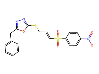2-Benzyl-5-[3-(4-nitrophenyl)sulfonylprop-2-enylsulfanyl]-1,3,4-oxadiazole structure