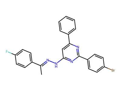 1-(4-Fluorophenyl)ethanone [2-(4-bromophenyl)-6-phenyl-4-pyrimidinyl]hydrazone structure