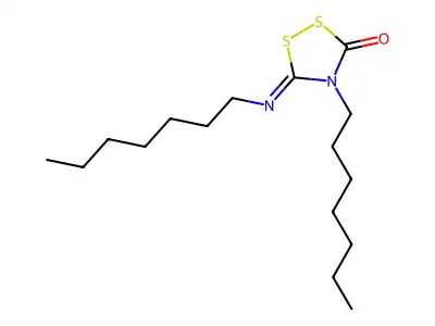 4-Heptyl-5-(heptylimino)-1,2,4-dithiazolidin-3-one structure