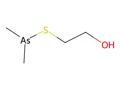 Dimethylarsinomercaptoethanol structure