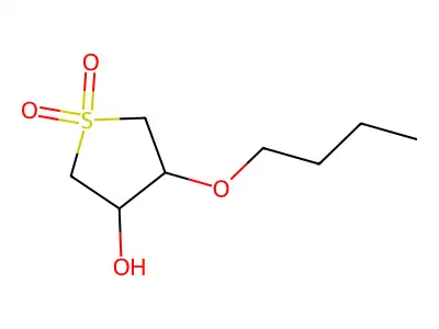 Thiophene-3-ol, 4-butoxytetrahydro-, 1,1-dioxide structure