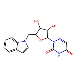2-[3,4-Dihydroxy-5-(indol-1-ylmethyl)oxolan-2-yl]-1,2,4-triazine-3,5-dione structure