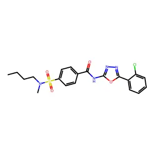 4-[butyl(methyl)sulfamoyl]-N-[5-(2-chlorophenyl)-1,3,4-oxadiazol-2-yl]benzamide structure