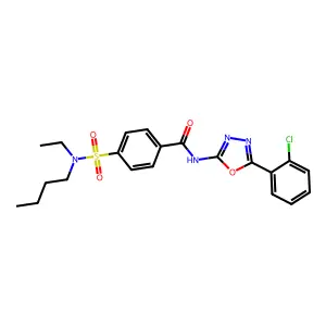 4-[butyl(ethyl)sulfamoyl]-N-[5-(2-chlorophenyl)-1,3,4-oxadiazol-2-yl]benzamide structure