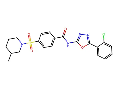 N-[5-(2-chlorophenyl)-1,3,4-oxadiazol-2-yl]-4-[(3-methylpiperidin-1-yl)sulfonyl]benzamide structure