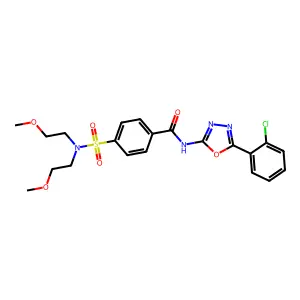 4-[bis(2-methoxyethyl)sulfamoyl]-N-[5-(2-chlorophenyl)-1,3,4-oxadiazol-2-yl]benzamide structure