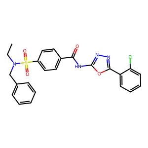 4-[benzyl(ethyl)sulfamoyl]-N-[5-(2-chlorophenyl)-1,3,4-oxadiazol-2-yl]benzamide structure