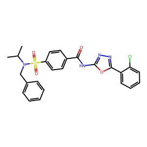 4-[benzyl(propan-2-yl)sulfamoyl]-N-[5-(2-chlorophenyl)-1,3,4-oxadiazol-2-yl]benzamide structure