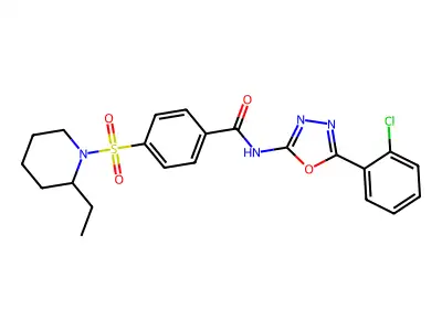 N-(5-(2-chlorophenyl)-1,3,4-oxadiazol-2-yl)-4-((2-ethylpiperidin-1-yl)sulfonyl)benzamide structure
