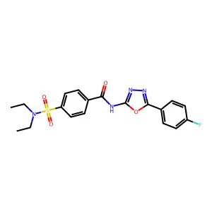 4-(diethylsulfamoyl)-N-[5-(4-fluorophenyl)-1,3,4-oxadiazol-2-yl]benzamide structure
