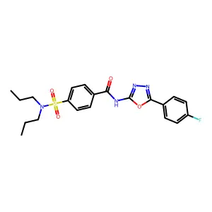 4-(dipropylsulfamoyl)-N-[5-(4-fluorophenyl)-1,3,4-oxadiazol-2-yl]benzamide structure