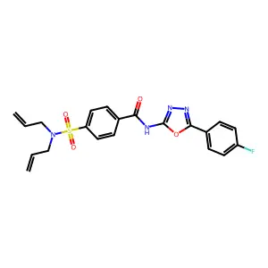 4-(N,N-diallylsulfamoyl)-N-(5-(4-fluorophenyl)-1,3,4-oxadiazol-2-yl)benzamide structure