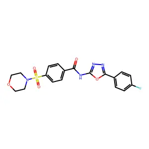 N-(5-(4-fluorophenyl)-1,3,4-oxadiazol-2-yl)-4-(morpholinosulfonyl)benzamide structure