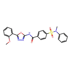 N-[5-(2-methoxyphenyl)-1,3,4-oxadiazol-2-yl]-4-[methyl(phenyl)sulfamoyl]benzamide structure