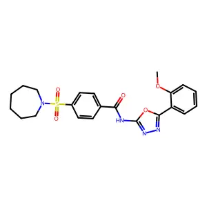 4-(azepan-1-ylsulfonyl)-N-(5-(2-methoxyphenyl)-1,3,4-oxadiazol-2-yl)benzamide structure