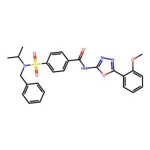 4-[benzyl(propan-2-yl)sulfamoyl]-N-[5-(2-methoxyphenyl)-1,3,4-oxadiazol-2-yl]benzamide structure