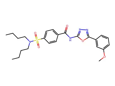 4-(dibutylsulfamoyl)-N-[5-(3-methoxyphenyl)-1,3,4-oxadiazol-2-yl]benzamide structure