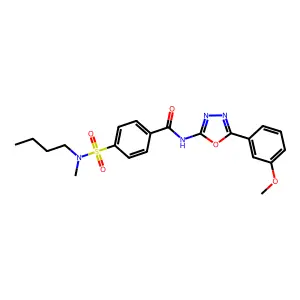4-[butyl(methyl)sulfamoyl]-N-[5-(3-methoxyphenyl)-1,3,4-oxadiazol-2-yl]benzamide structure
