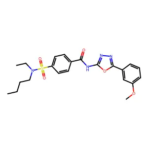 4-[butyl(ethyl)sulfamoyl]-N-[5-(3-methoxyphenyl)-1,3,4-oxadiazol-2-yl]benzamide structure