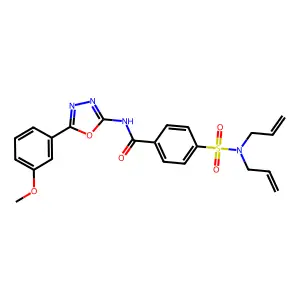 4-(N,N-diallylsulfamoyl)-N-(5-(3-methoxyphenyl)-1,3,4-oxadiazol-2-yl)benzamide structure