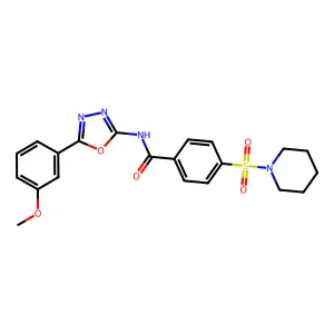 N-(5-(3-methoxyphenyl)-1,3,4-oxadiazol-2-yl)-4-(piperidin-1-ylsulfonyl)benzamide structure