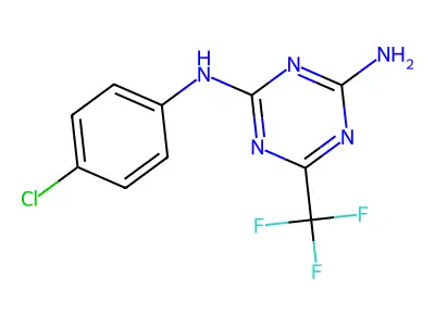 N2-(4-Chlorophenyl)-6-(trifluoromethyl)-1,3,5-triazine-2,4-diamine structure
