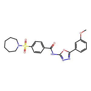 4-(azepan-1-ylsulfonyl)-N-(5-(3-methoxyphenyl)-1,3,4-oxadiazol-2-yl)benzamide structure