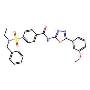4-[benzyl(ethyl)sulfamoyl]-N-[5-(3-methoxyphenyl)-1,3,4-oxadiazol-2-yl]benzamide structure