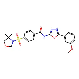 4-[(4,4-dimethyl-1,3-oxazolidin-3-yl)sulfonyl]-N-[5-(3-methoxyphenyl)-1,3,4-oxadiazol-2-yl]benzamide structure
